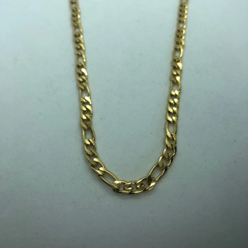 18k Yellow Gold Filled Figaro Necklace Unisex